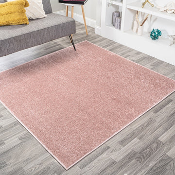 Haze Solid Low-pile Area Rug Pink